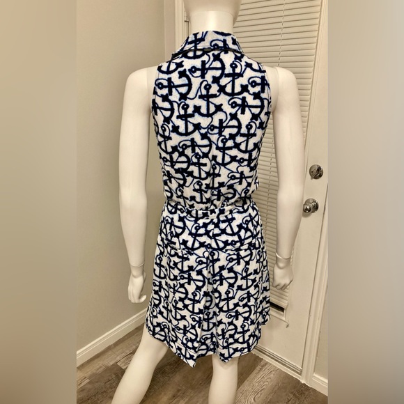 RACHEL ROY Dress Womens 2 Anchor Print Waist-cutouts Midi Fit & Flare Sz 4 - Picture 2 of 10